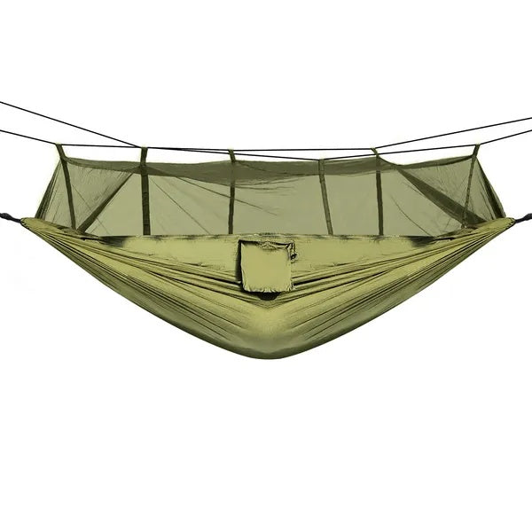 Double Hammock With Maximum Weight Capacity Of 600 Pounds, Equipped With Mosquito Net, Outdoor Hiking Camping Hammock, Portable Nylon Swing Hammock